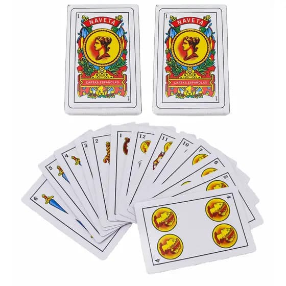 Kit 2 Baralhos Espanhol Naveta Para Truco Tradicional 40 Cartas Papel