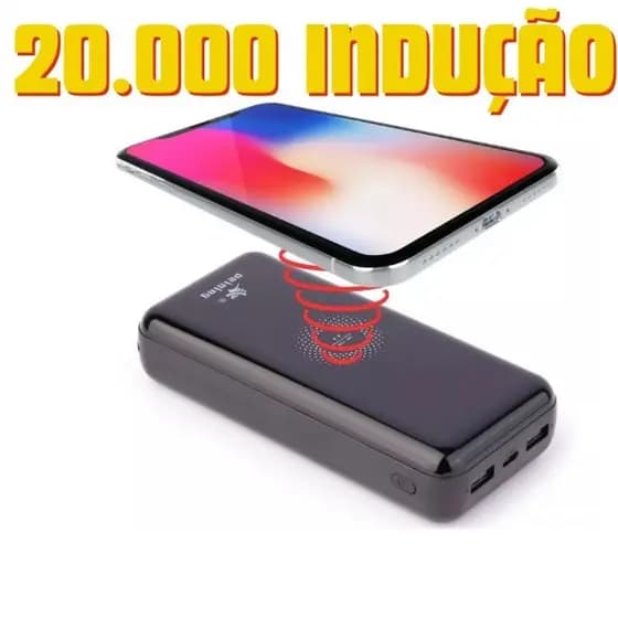 Power Bank Carregador Sem Fio Indução 20.000mah Usb