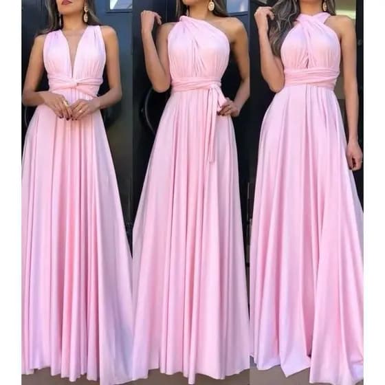 Vestido Longo Feminino de Festa Promoção Multiformas Casamento Batizado Formatura Roupa Elegante