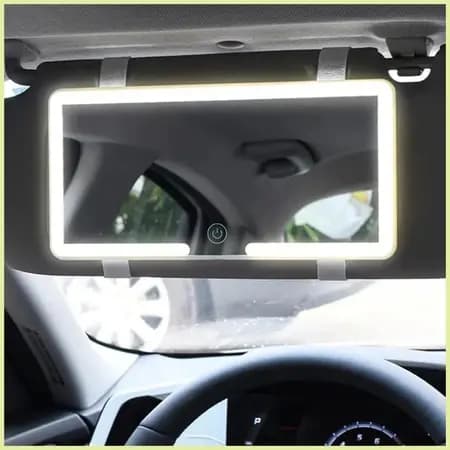 Espelho com led para carro para maquiagem recarregável retrovisor visor Com 3 Modos De Luz