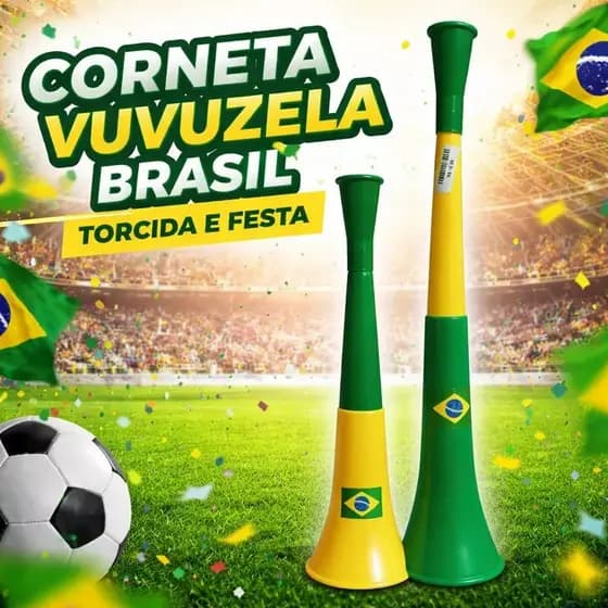 Vuvuzela Corneta 70cm Brasil Som Alto Torcida Copa Do Mundo Festa Estádio Futebol