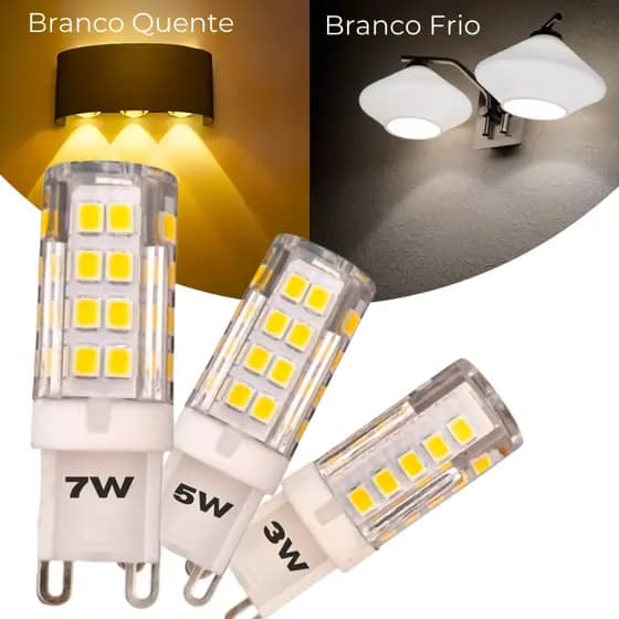 Lampada Led Halopin G9 3W 5W e 7W Bivolt para Lustre e Arandelas
