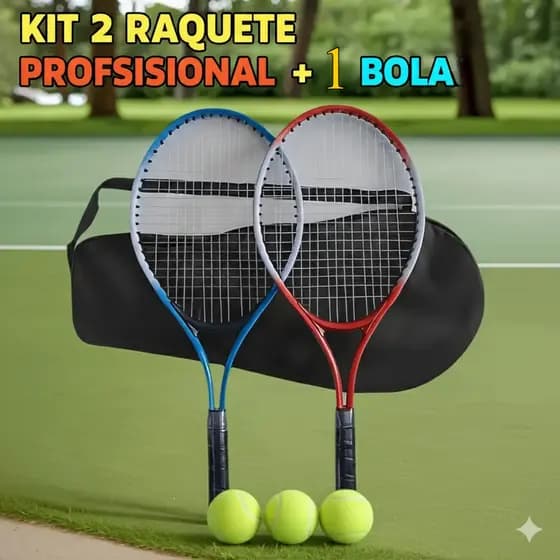 Kit 2 Raquete de Tenis Profissional Com 1 Bola E Capa Com Alça