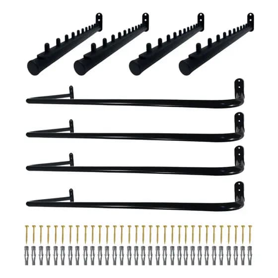 Kit Quatro Araras 80cm + Araras Rt Cabideiros Fixo De Parede Loja