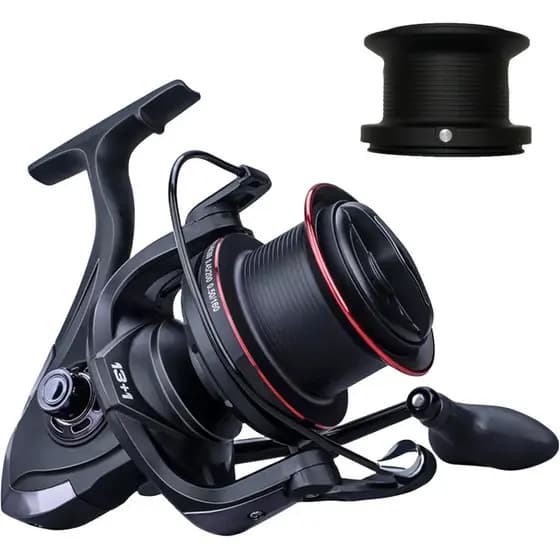 Molinete de Pesca Praia Mar TP 9000 V -14 Rolamentos - Drag:22kg - Carretel Alumino - C/ Carretel Extra Peixe Grande
