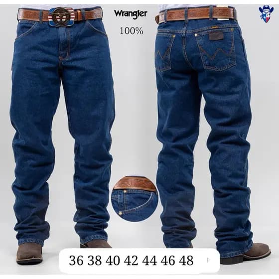 Calça jeans country masculina WRANGLER 100% algodão