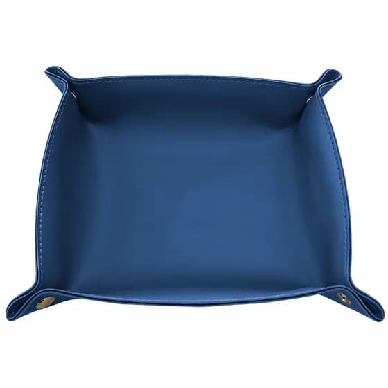 Porta Treco de Escritório em Couro Ecológico Azul