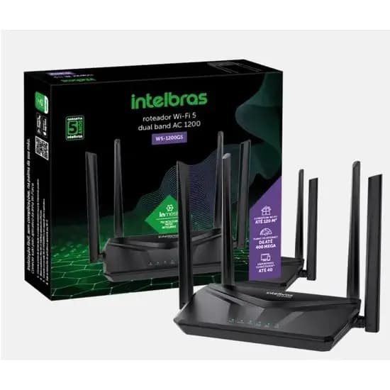 Roteador Intelbras W5-1200GS Wi-Fi 5 Dual band AC1200