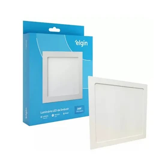 Luminária de Embutir Quadrada ELGIN 24W Luz 6500K Bivolt