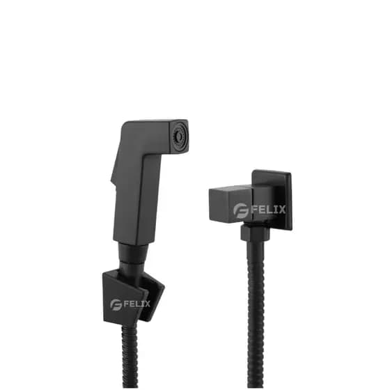 Ducha Higiênica Banheiro Preta Quadrada para Banheiro Luxo 100% Metal