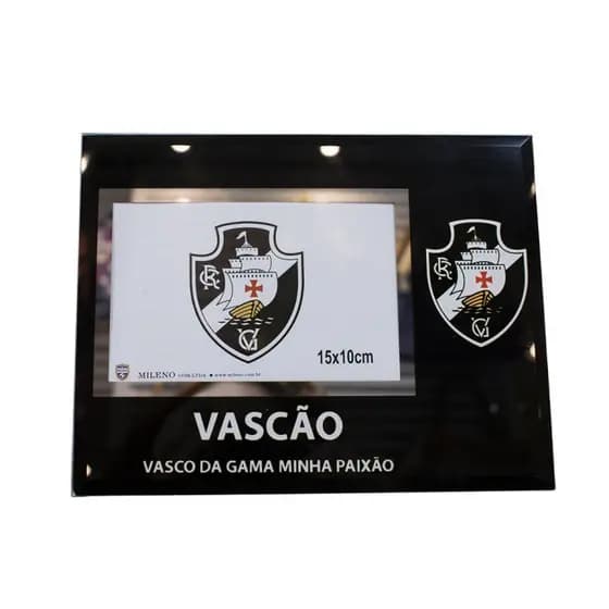 PORTA RETRATO VASCO GIGANTE DA COLINA VIDRO 10X15 CM ORIGINAL DO CLUBE
