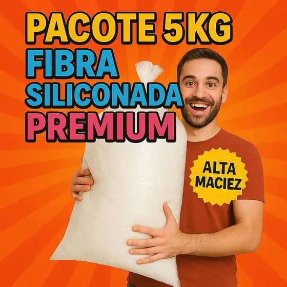 KIT 1 2 3 4 e 5KG Fibra POLIÉSTER SILICONIZADA ANTIALERGICA Macia enchimento kit almofada sofá refil