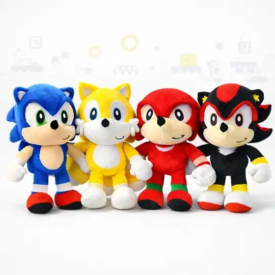 Boneco do Sonic Tails Amy Shadow Knuckles Silver Q Urso de Pelucia Brinquedo Menina Menino pelúcias