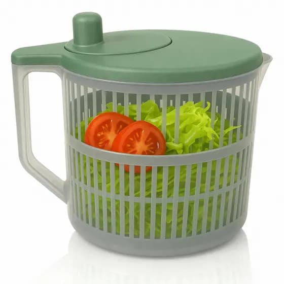 Seca Saladas Manual 2,5 Litros Centrífuga Compacta para Verduras e Legumes