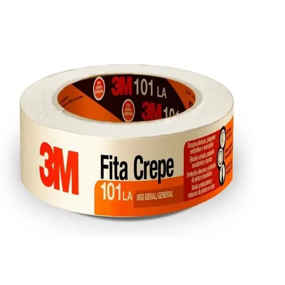 Fita Crepe 3M 101LA 48mm x 50m Uso Geral Pintura Mascaramento
