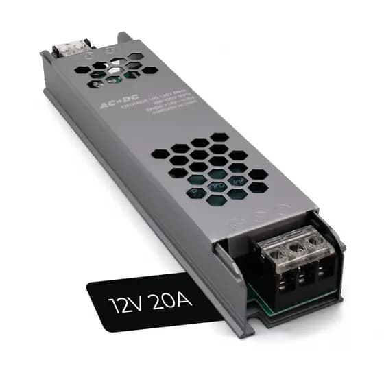 Fonte Chaveada Capa Preta Cftv 250w 12v 20a P/ Fita Led Som Automotivo