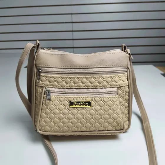 Bolsa Feminina Transversal Pequena com Bolsos e Zíper - Bolsa Casual de Ombro