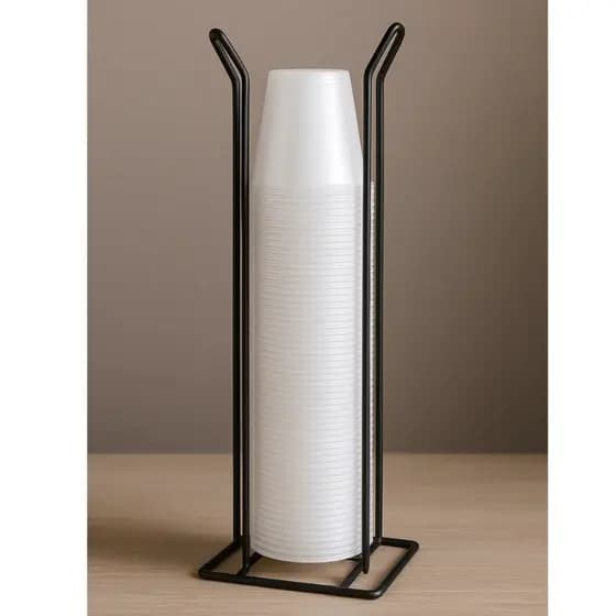 Suporte Porta Copos Descartáveis de Bancada Agua 200ml Preto ou Cromado