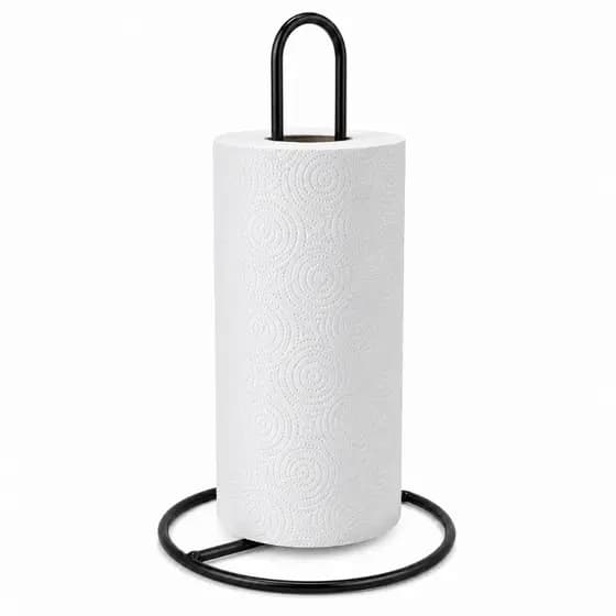 Porta Papel Toalha de Mesa Aço Preto Suporte Organizador de Bancada Cozinha