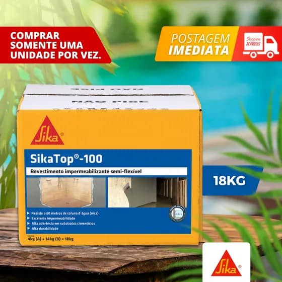 Impermeabilizante Sikatop 100 18kg Caixa - 1 Unidade sika top