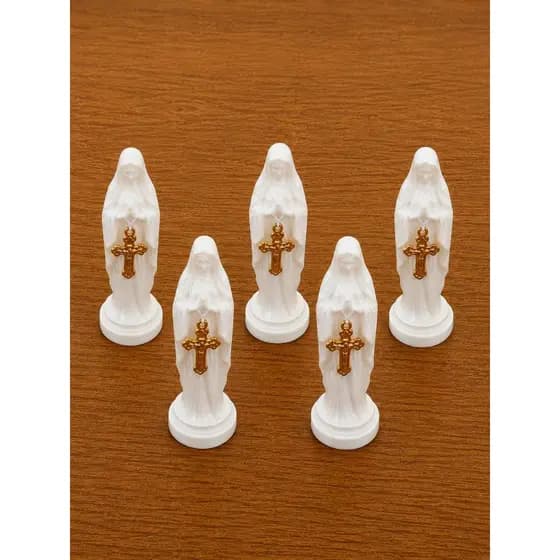 Kit Lembrancinha Nossa Senhora Crucifixo para Batizado Casamento Crisma Primeira Comunhão Religioso