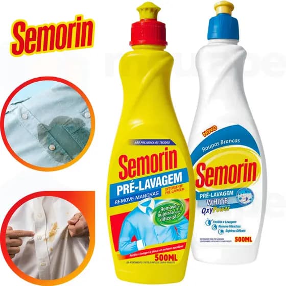 500ml Tira Manchas Detergente Pré-Lavagem Removedor de Manchas Gordura Roupas Brancas Tecido Semorin
