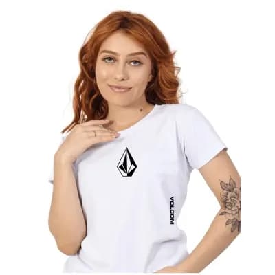 Blusa Feminina Volcom Camiseta Skate Streetwear Algodão Puro Branca