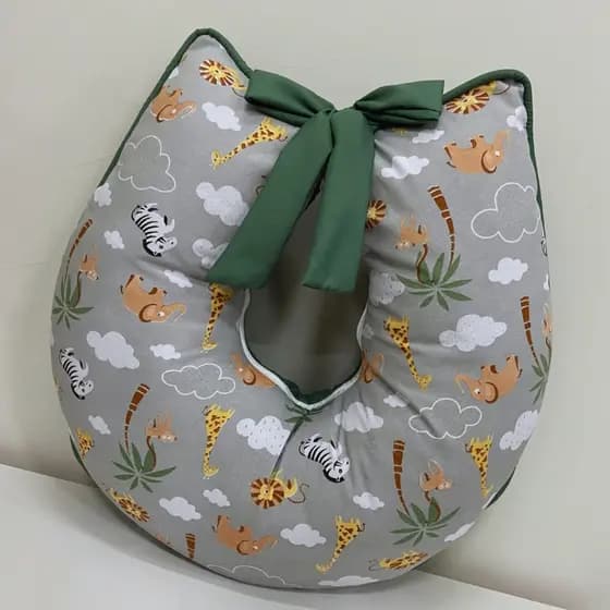 Almofada de Amamentação Estampada 100% Algodão - Menino e Menina