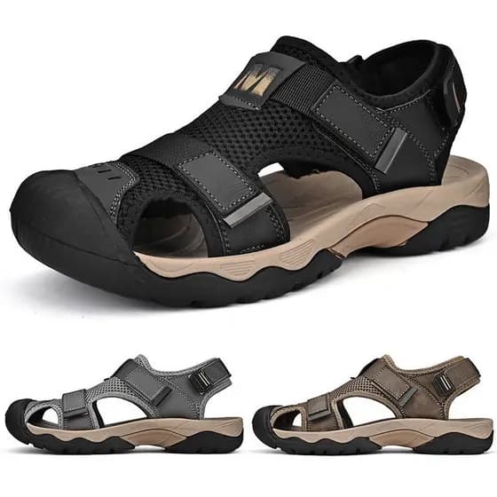 Sapatos masculinos sandálias de caminhada ao ar livre sandálias de sola grossa moda sapatos de praia sandálias antiderra