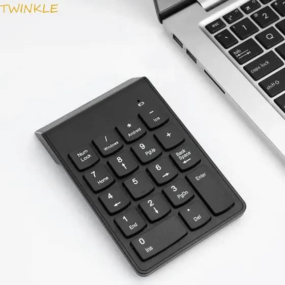 Teclado Sem Fio TWINKLEO , Mini Digital 2.4G De 18 Teclas , Numérico Portátil