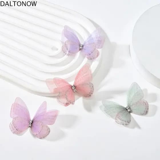 DALTONOW 20 Peças De Apliques De Borboleta De Gaze , Acessórios De Joias , Remendos Malha Simulação