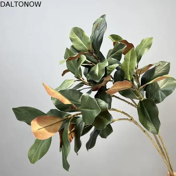 Planta De Magnólia Artificial DALTONOW , Ramo De Árvore Simulado Grande Feito À Mão , 2 Garfos De Plantas Artificiais