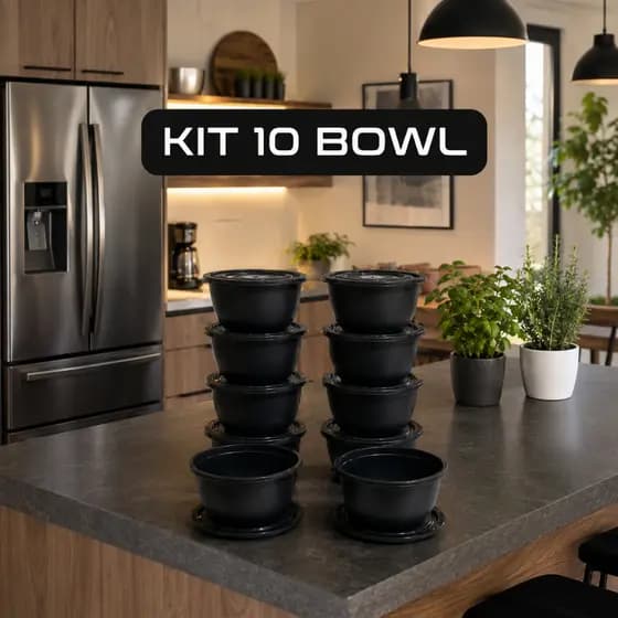 Kit 10 Potes Com Tampas Organizador Para Alimentos Cozinha