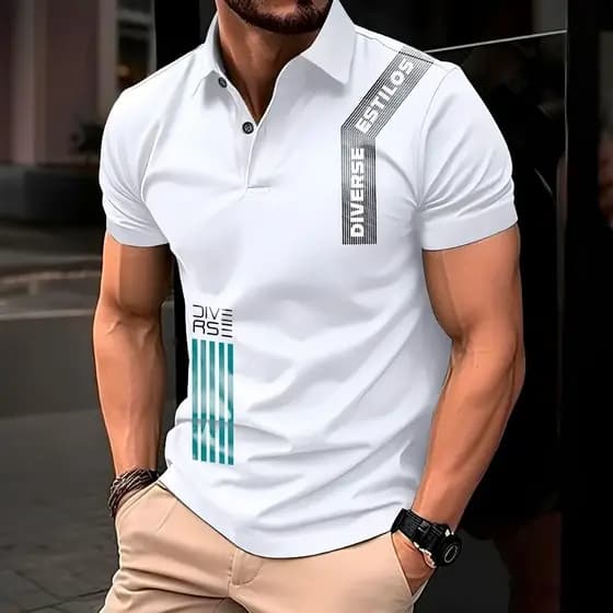 Camisa Polo Masculina Diverse Malha Piquet de Algodão Premium Luxo Alto Padrao