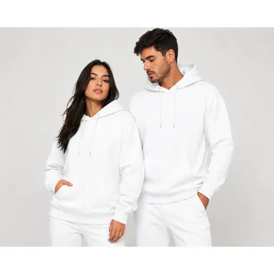 Moletom Unissex Inverno Branco Confortavel Quente