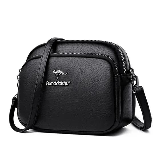 Bolsa Crossbody De Ombro Único Feminina Grande Capacidade De Três Camadas Simples Casual Material PU
