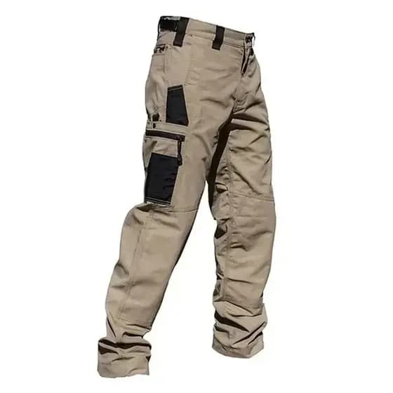 Calça de Trabalho Resistente ao Desgaste para Homens, Calças Cargo Retas com Múltiplos Bolsos, Calças Táticas para Corri