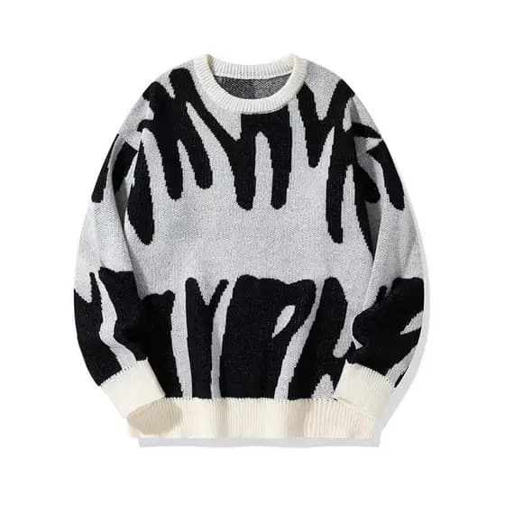 Suéter Masculino de Outono/Inverno, Gola Redonda, Jacquard, Moda Casual para Jovens