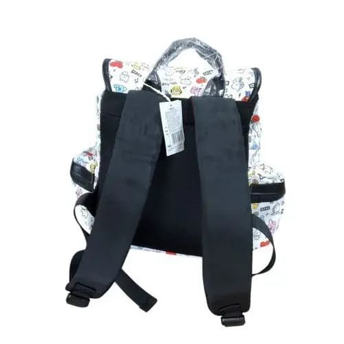Mochila Infantil Fechamento Saco Personagens BT21 Leve Resistente Prática Branca