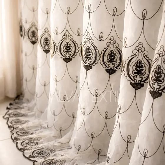 CORTINA ELEGANT GUIPPIR LINHO COM BORDADO CLASSICO - 4,00m x2,70m E 3,00 M X 2,70M,LUXUOSA RELAMPAGO