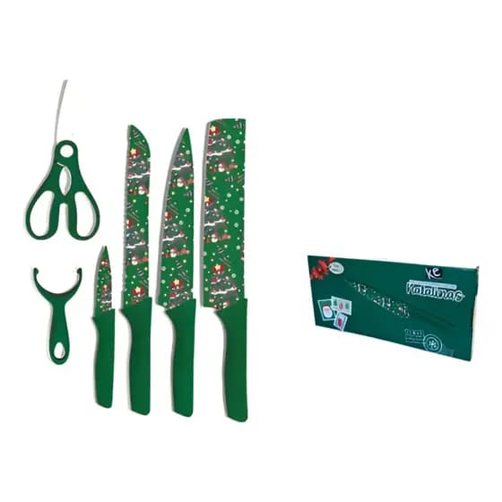 Kit De Facas Natalinas 6 Pecas - Cozinha E Mesa De Natal