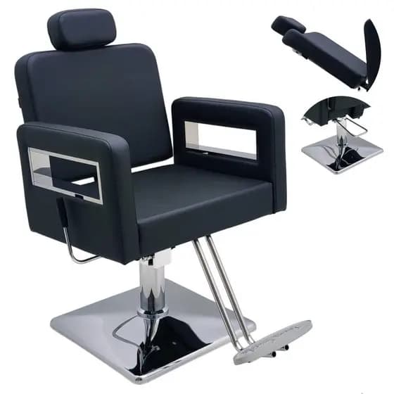 Cadeira Barbeiro Poltrona Salão Supreme Reclinavel Quadrada