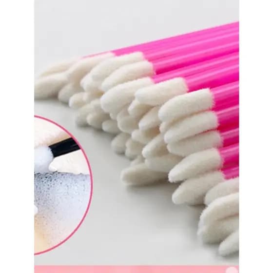 Kit com 50 pincel aplicador descartável de batom gloss extensão limpeza de cílios