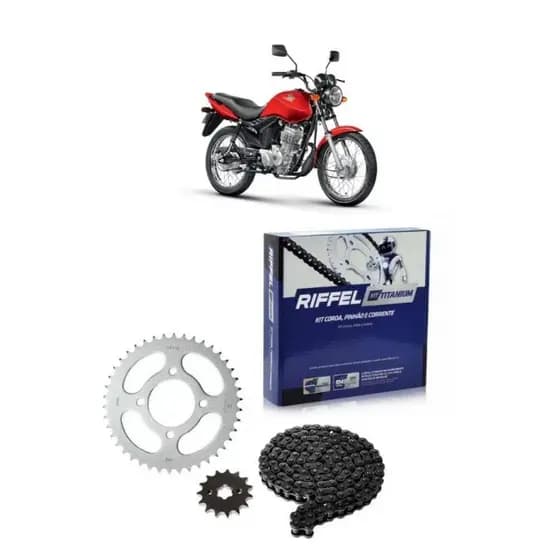 Kit Transmissão Cg 125 Cargo / Fan 2009 a 2013 – 14x43 Titanium 428H x 116L
