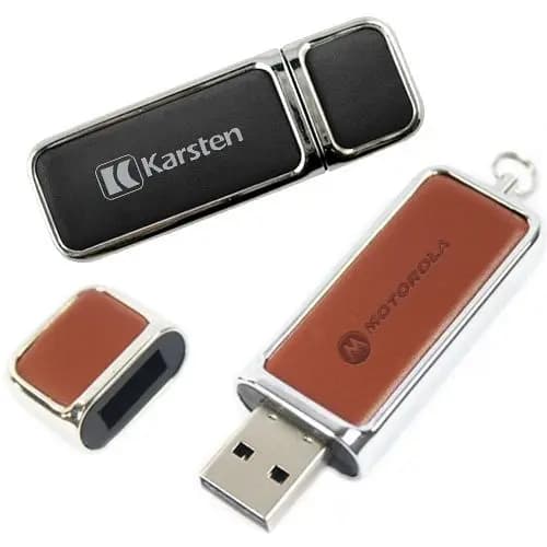 Pen Drive Couro com Tampa Personalização a partir de 10 peças (REF-C242)
