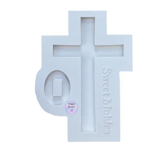 Molde de silicone Cruz com base 6,5cm