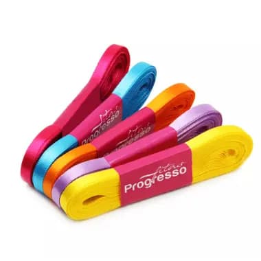 KIT SORTIDO 10 FITAS DE CETIM PROGRESSO VÁRIAS CORES 10M X 7MM