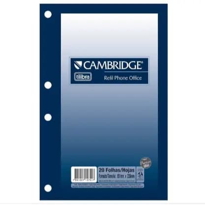 Kit 4 Refis Phone Office Tilibra 20 Folhas 151 x 235 mm – Reposição para Organizador