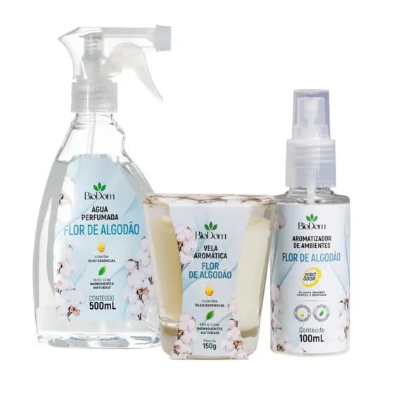 Kit de Vela Aromatica + Água de Lençois + Aromatizador de Ambientes Fragrâncias Premium Vários Aromas