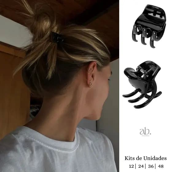 12|24|36|48 Peças Piranhas Tridente Prendedor de Cabelo Cores Preto Pequena Clip